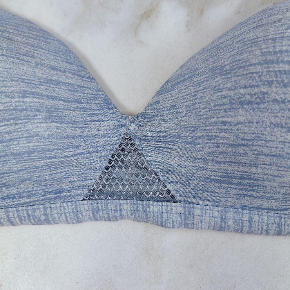 Hanes Oh So Light ComfortFlex Wire Free Bra Bralette, Denim Blue Heather, S - Picture 7 of 14